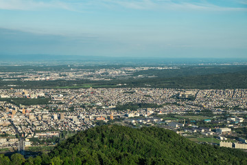 Sapporo City view from the Mount Moiwa, Hokkaido, Japan.