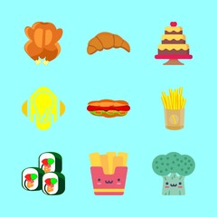 9 eat icons set