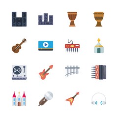music icons set. acoustic, christ, illustration and fashion graphic works