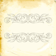Vector baroque of vintage elements for design. 