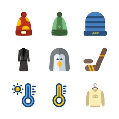 winter icons set. number, pretty, clipping and care graphic works