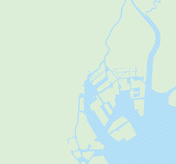 Naklejka premium mapa obszaru zatoki tokio