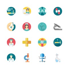 Fototapeta premium hospital icons set. thoracic, sitting, blue and virus graphic works