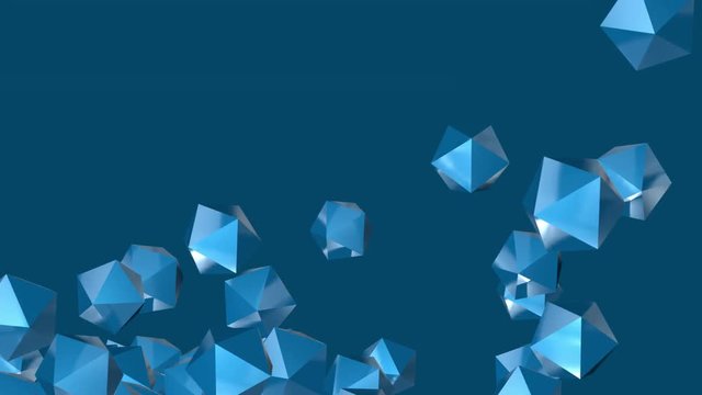 4k Abstract 3d polyhedron space diamonds gems ores crystals candy particle design technology art background.