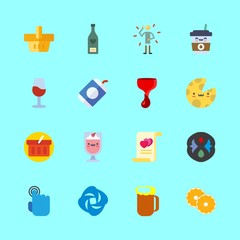 drink vector icons set. wine bottle, illness, tap and wine house logo in this set