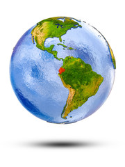Ecuador on globe