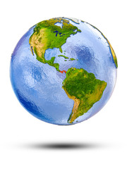 Panama on globe