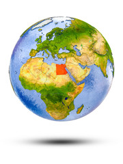Egypt on globe