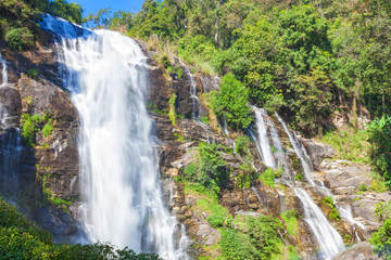 Fototapeta na wymiar Wachirathan waterfall in Doi Inthanon, Thailand