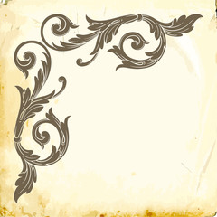 Vector baroque of vintage elements for design. 