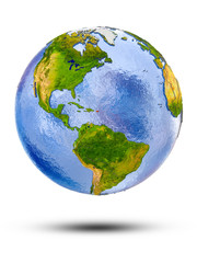 Puerto Rico on globe
