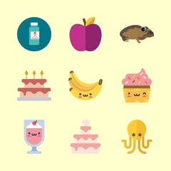 9 food icons set