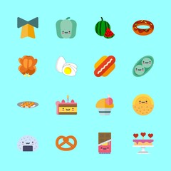 eat icons set. roll, love, vintage and fast graphic works