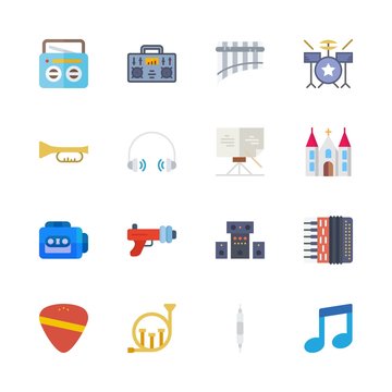 music icons set. pretty, song, wood and frequency graphic works