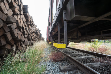 Fototapeta na wymiar Oak rail ties