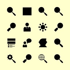 seo vector icons set. user and search in this set