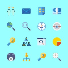 marketing vector icons set. networking, network, mail and search in this set