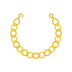 gold chain necklace or bracelet, jewelry related icon, flat design