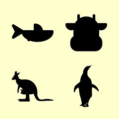animals icons set. ear, ranch, reef and life graphic works