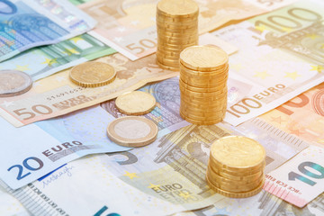 euro money stacks