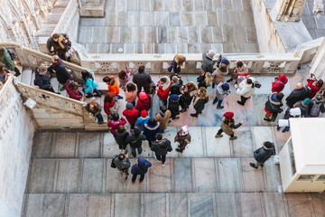 People on roof top of Milan Cathedral.