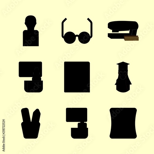school vector icons set female teacher in class book male teacher