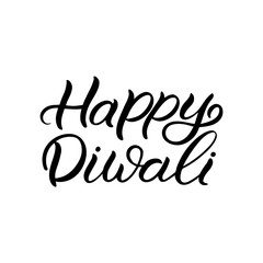 Hand drawn lettering card. The inscription: Happy Diwali. Perfect design for greeting cards, posters, T-shirts, banners, print invitations.