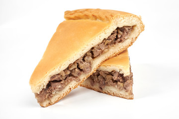 meat pie, isolated on white background