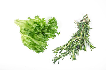 fresh, green salad isolated on white background