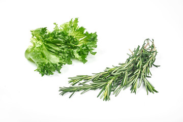 fresh, green salad isolated on white background