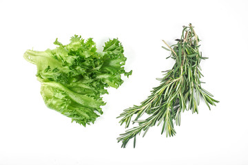 fresh, green salad isolated on white background