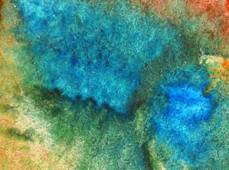 Watercolor abstract bright colorful textural background handmade . Painting of underwater world , coral reef . Modern seascape . Shine