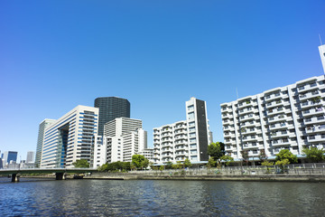 Obraz na płótnie Canvas 東京品川　高浜運河の風景