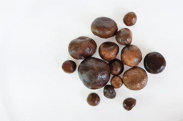 Boiled puff ball mushroom isolated on white background with clipping path
