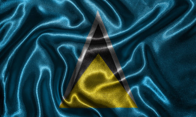 Wallpaper by Saint Lucia flag and waving flag by fabric.
