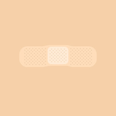 Beige nude skin color band aid simple vector medicine illustration