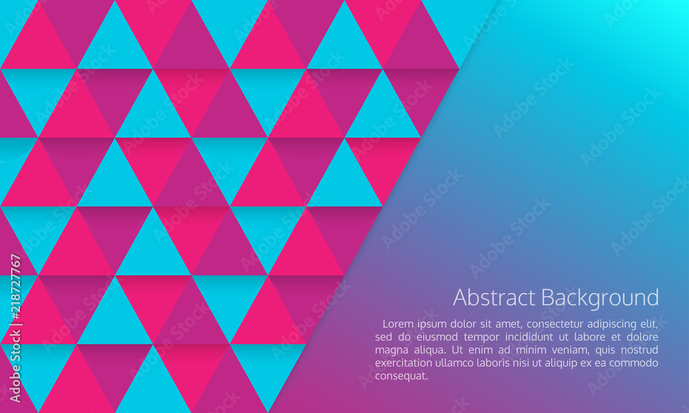 Canvas Prints abstract geometric pattern. triangular texture with space for text. blue and purple triangle backgro