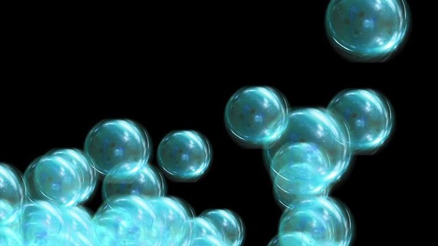 4k Abstract 3d bubbles blisters ball sphere space bead jewelry pearl particle design technology art background.