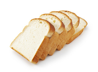 Slice of white bread isolated on white