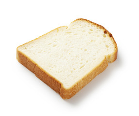 Slice of white bread isolated on white