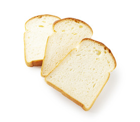 Slice of white bread isolated on white