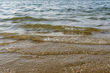 coastline on a sea beach close-up