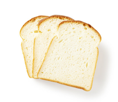 Slice Of White Bread Isolated On White