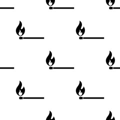 Lit Matchstick, Burning Matchstick Seamless Pattern