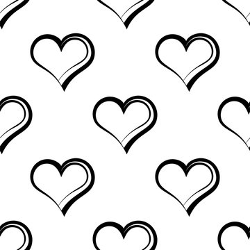 Heart Shape Icon Seamless Pattern