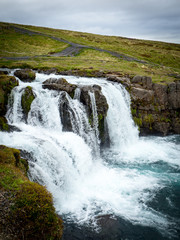 Obraz premium Kirkjufell mountain and waterfall in Iceland