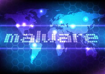 abstract  text  malware background concept. technology attact on malware. illustration vector design