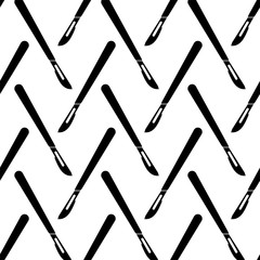 Surgical Scalpel Icon Seamless Pattern