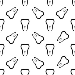 Teeth Icon Seamless Pattern, Medical Seamless Pattern