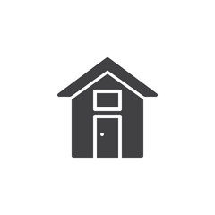 Home vector icon. filled flat sign for mobile concept and web design. House with door and window simple solid icon. Symbol, logo illustration. Pixel perfect vector graphics